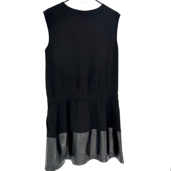 Vince Black Mini Dress with Leather Accent - Picture 3 of 7